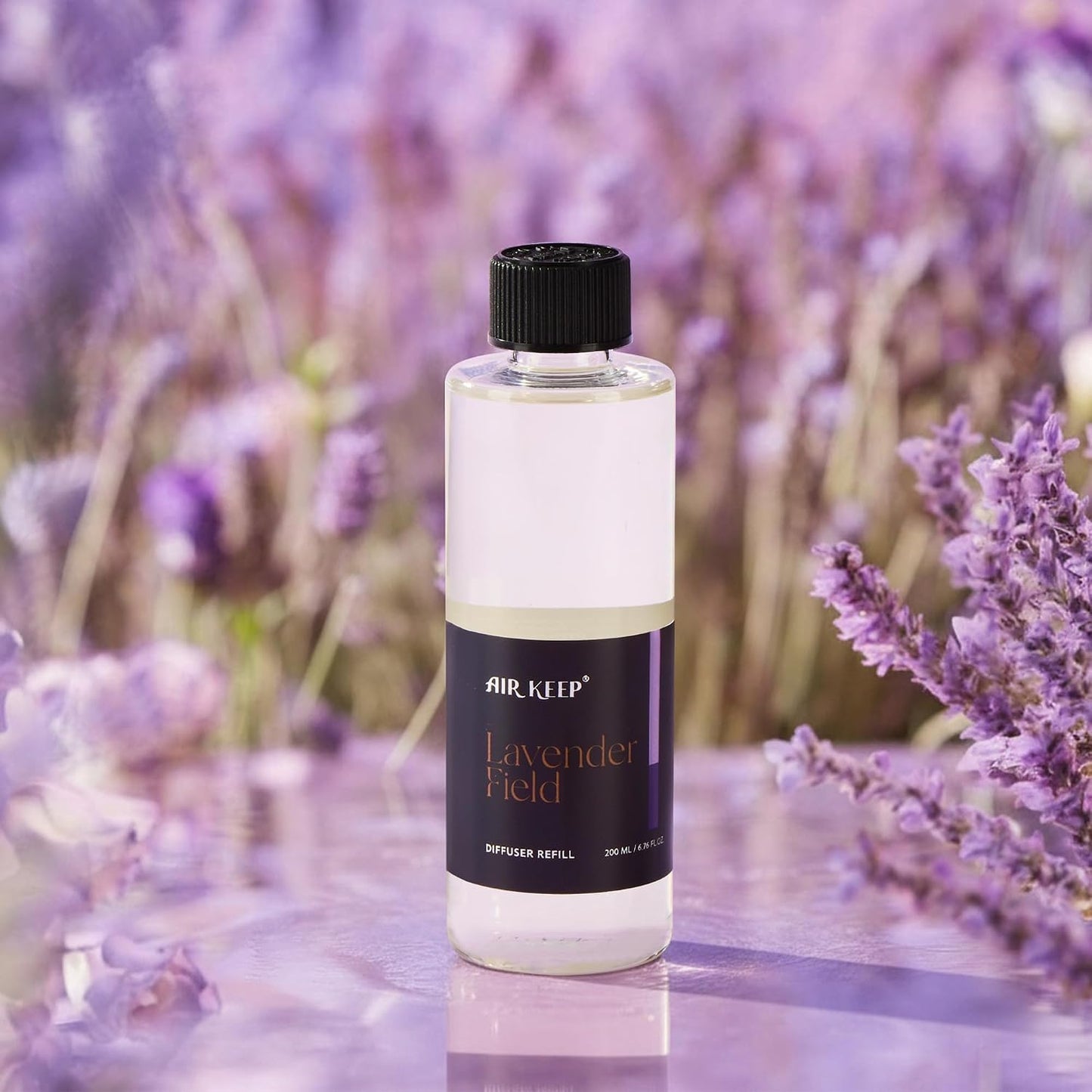 Airkeep Lavender Field Reed Diffuser Refill – 6.76 fl oz – Premium Scented Oil for Home Aromatherapy – Long-Lasting Fragrance for Reed Diffusers – Perfect for Bathroom, Bedroom & Home Decor
