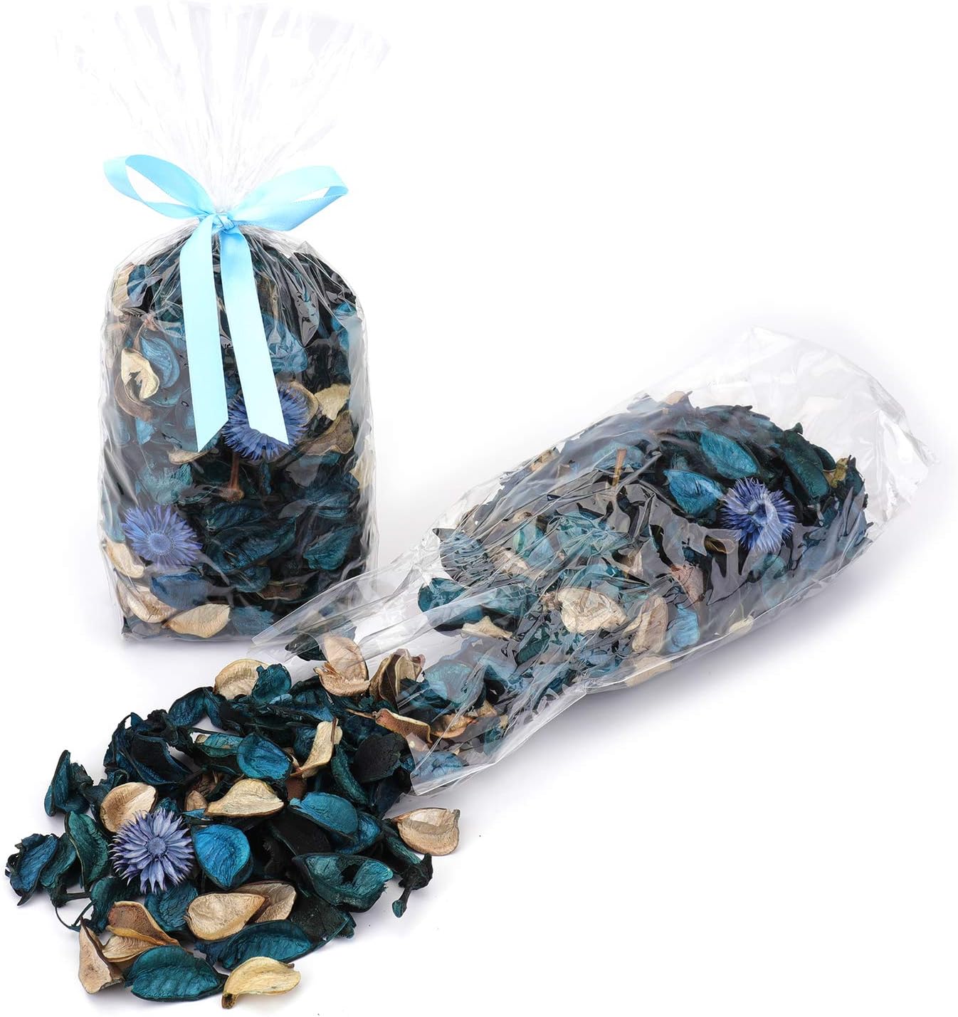 Yesland 3 Pack Potpourri Bag, Ocean Scent Fresh Perfume Sachet of Dried Flower Petals, Perfect Bowl and Vase Decorative Filler for Home & Office, 5oz (Blue)