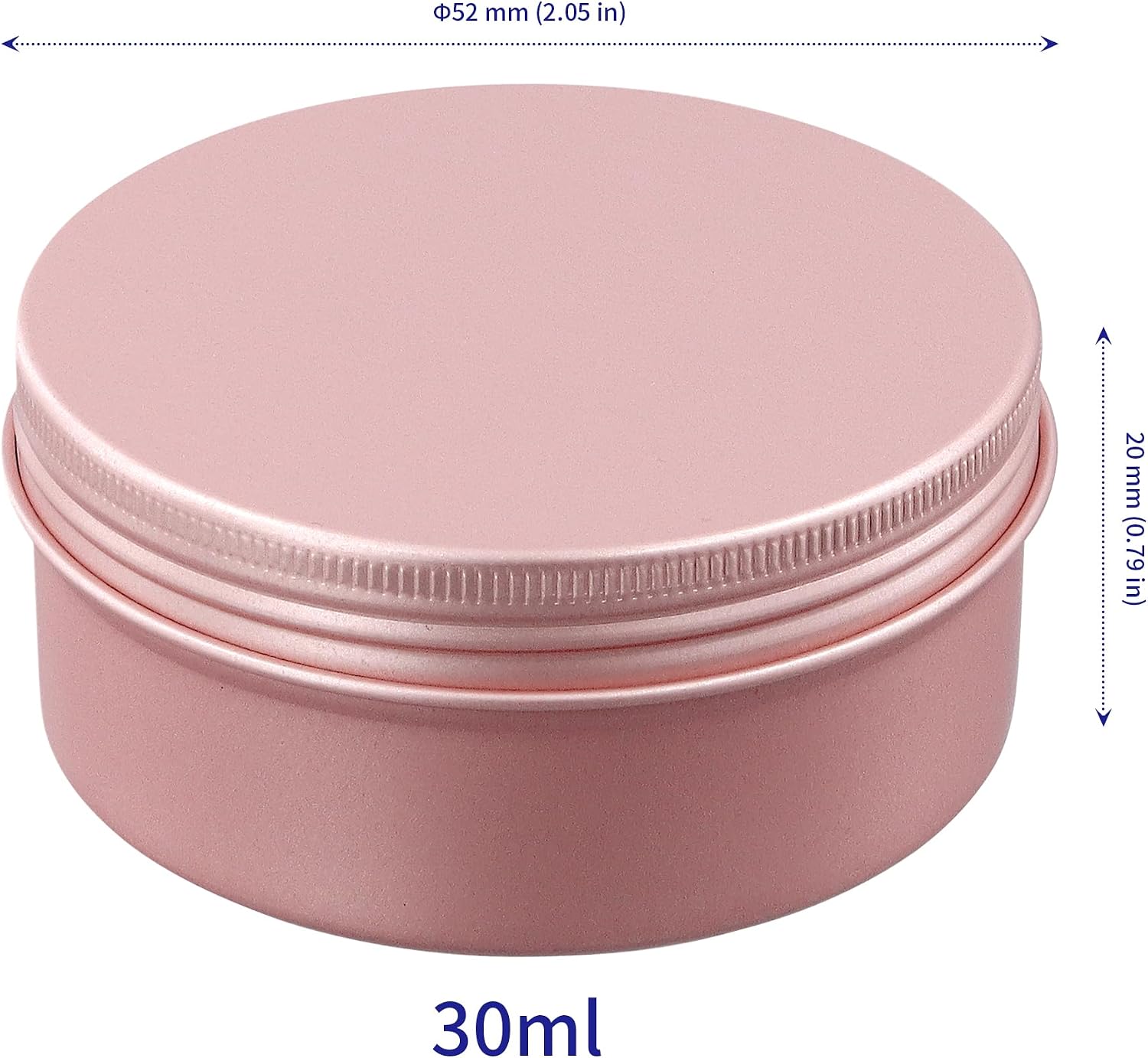 SOUJAP 40 Pcs 30ml/1oz Pink Aluminum Tin Jar, Round Metal Sample Jar Cans with Screw Lids for Lip Balm, Creams, Spices, Candles
