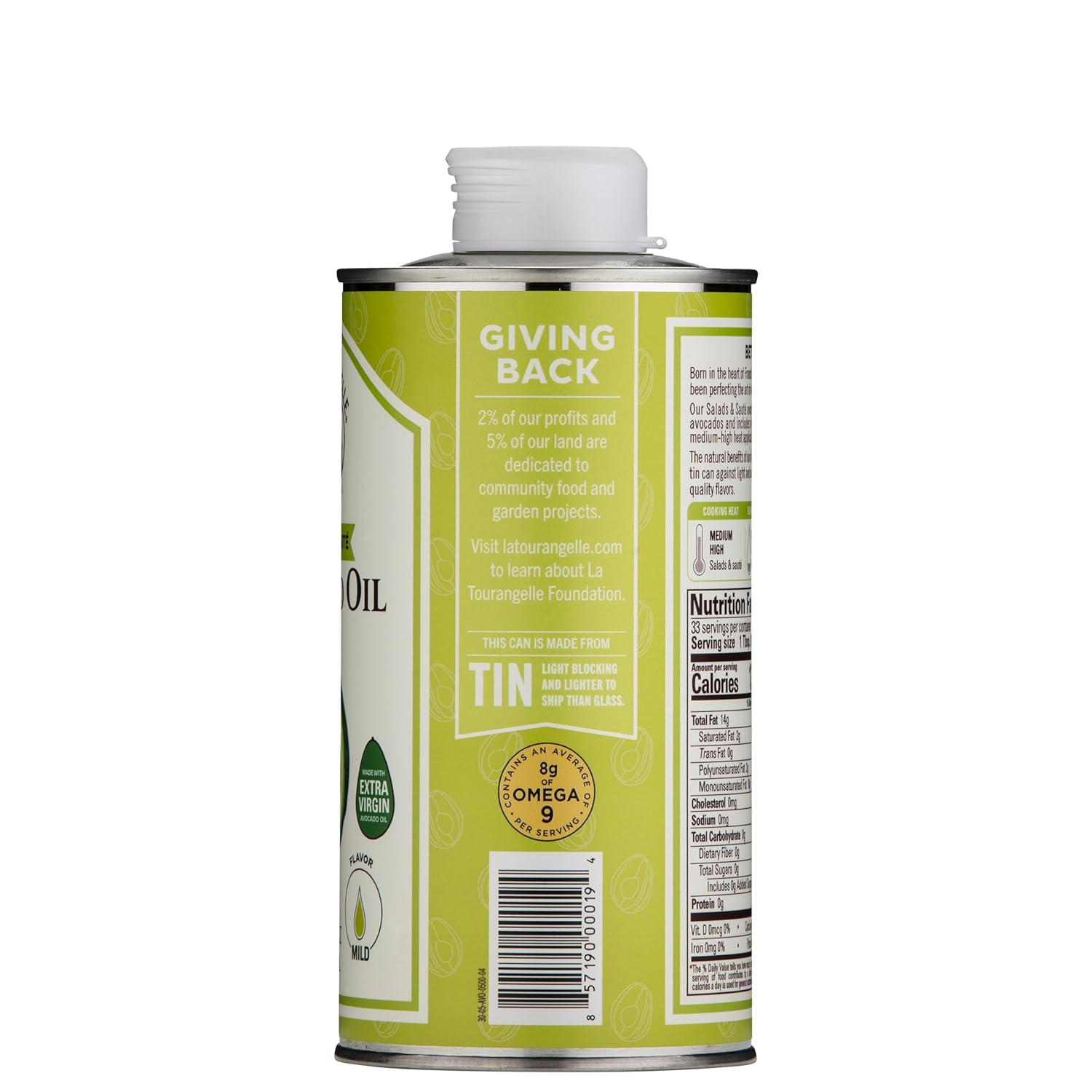 La Tourangelle Avocado Oil 16.9 Fl Oz, All-Natural, Artisanal, Great for Salads, Fruit, Fish or Vegetables, Buttery Flavor