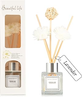 Reed Diffuser Set, 1.7 oz Scent Diffuser with Sticks, Lemon Scent for Bathroom Accessories Shelf Decor, Air Fresheners for Home, Home Fragrance Products, House Office Room Decor Aesthetic & Gift