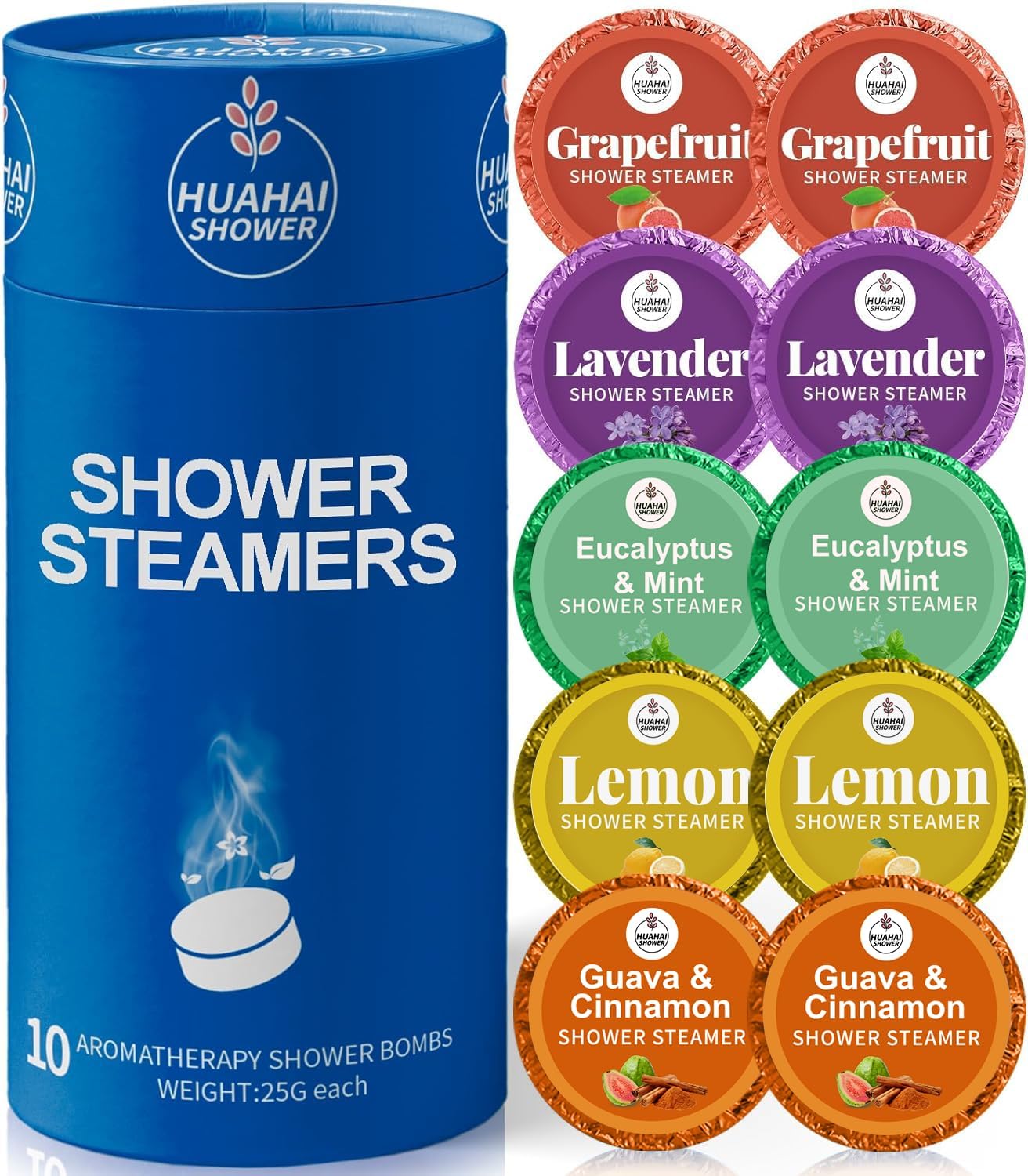 Shower Steamers Aromatherapy, Fathers Day Gift for Dad, 10-Pack Shower Tablets, Luxury Spa Gifts for Mom Women Her Wife, White Elephant, Self Care- Relaxation, Travel Essentials