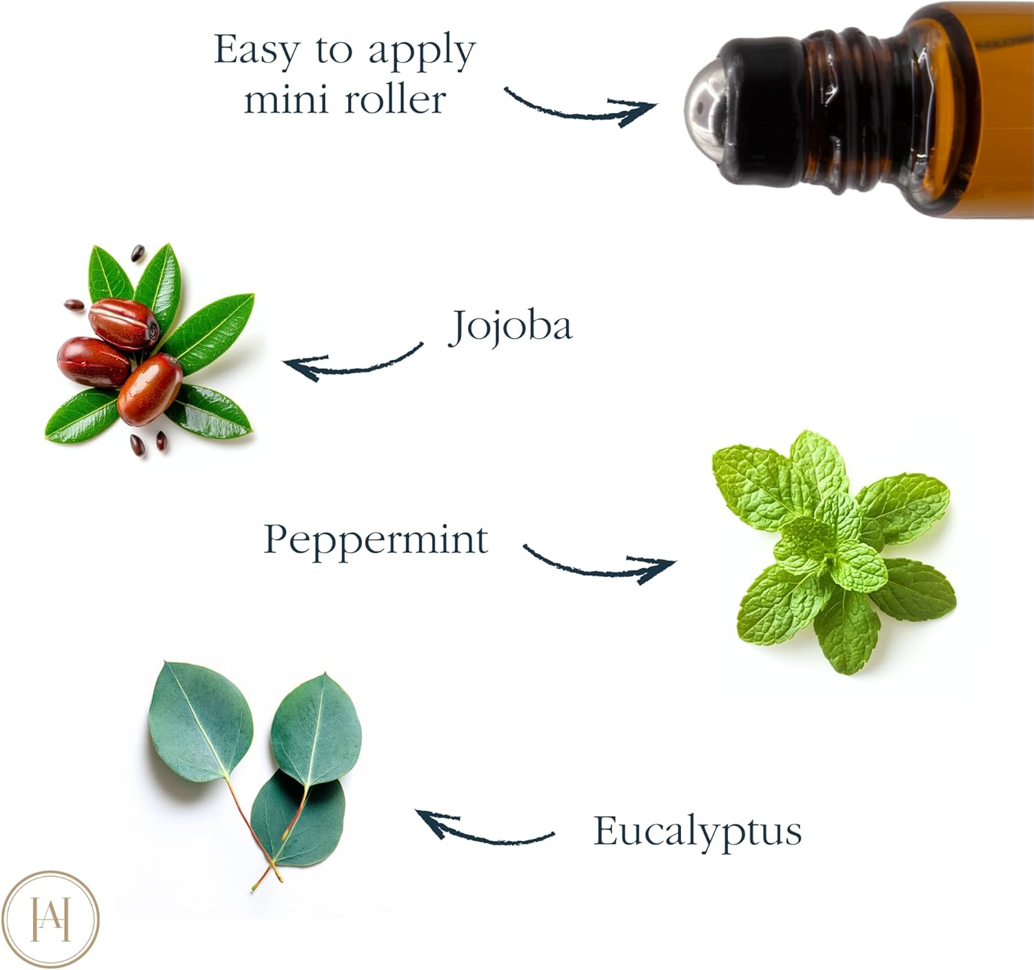 HMA | Mint & Eucalyptus Roll Peppermint and Eucalyptus Essential Oil Blend 0.3 fl oz