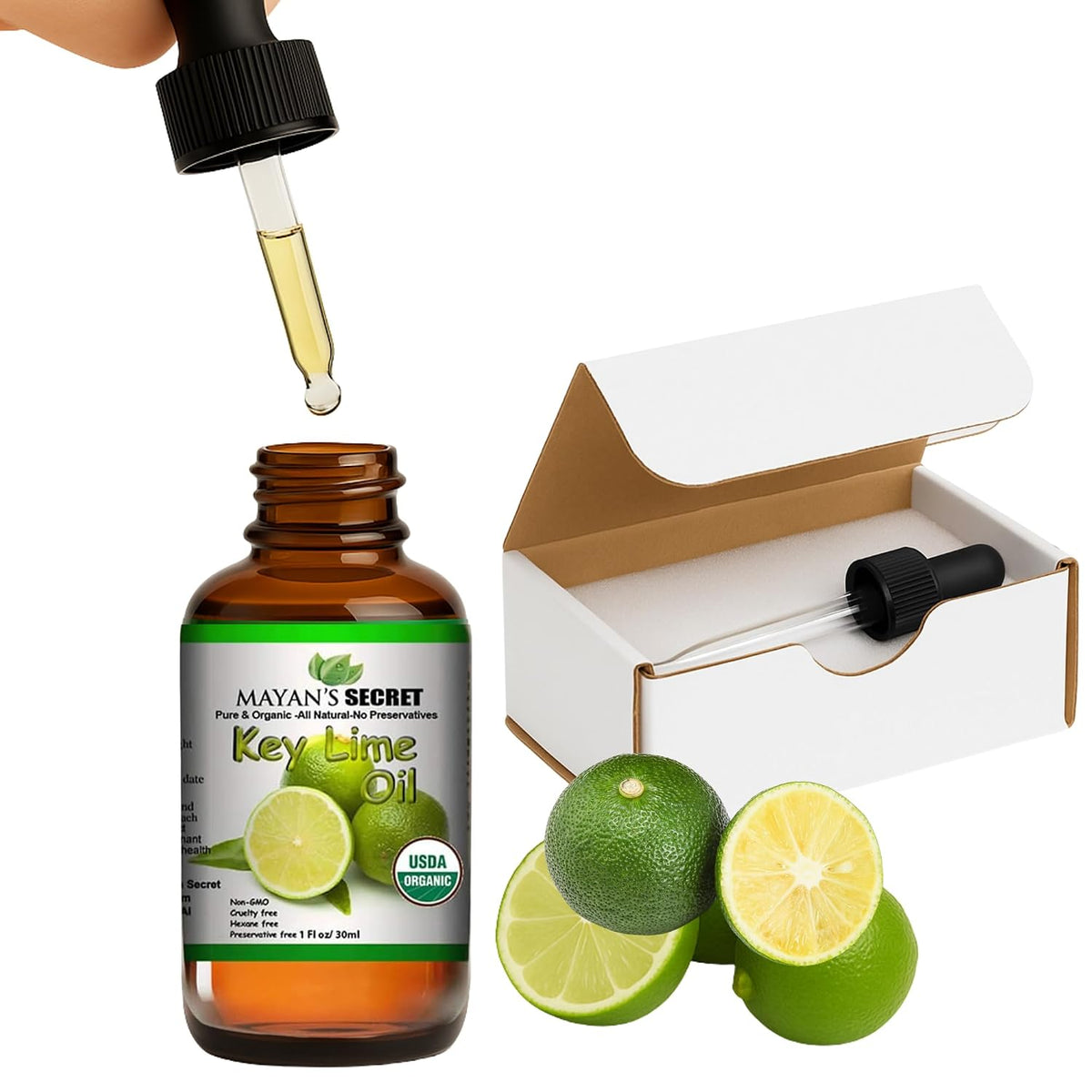 Mayan’s Secret USDA Certified Organic Key Lime Essential Oil for Diffuser & Reed Diffusers (100% Pure & Natural - UNDILUTED)