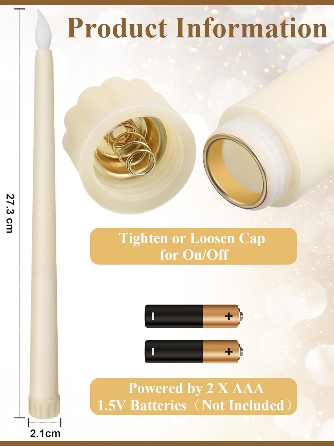 Treela 72 Pcs Flameless LED Taper Candles Battery Operated Candles Bulk 11 Inch Flickering Fake Candlesticks with Warm Light for Valentines Day Church Wedding Party Battery Not Included(Classic,Ivory)