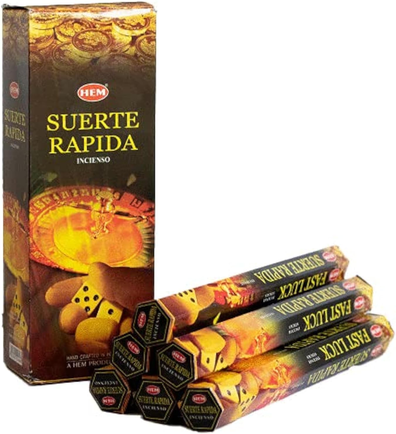 Hem Fast Luck Incense Sticks (120 Sticks, 6 Boxes Inside) - 9 Inches Long, 20g per Box - Perfect for Meditation, Rituals,Cleansing & Positive Vibration.