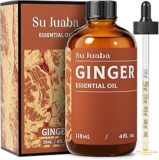 SU JUABA Ginger Oil 4 Fl Oz, 100% Pure Natural for Massage, Diffuser, Aromatherapy, Hair & Skin Care - 118ML