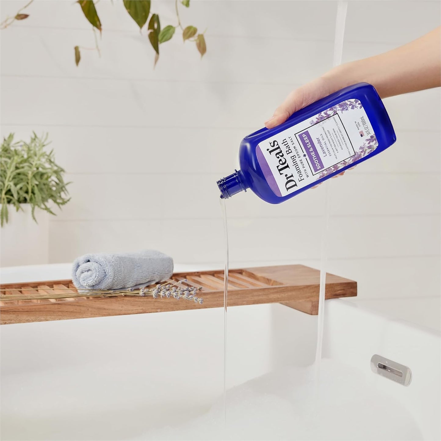 Dr. Teal's Epsom Salt Soaking Solution and Foaming Bath with Pure Epsom Salt Combo Pack, Lavender