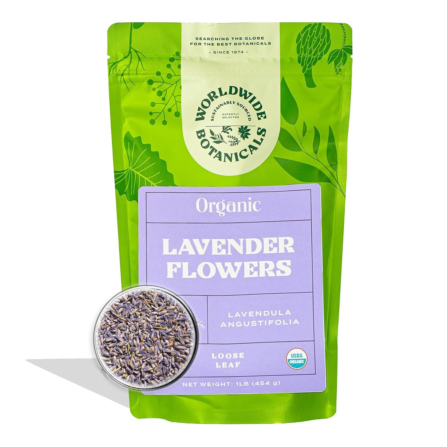 Worldwide Botanicals Organic Lavender Flowers, 4 ounces, Pure European Lavender buds, Perfect for Aromatherapy, Sachets, Wedding celebrations, Tea flavoring, Eye pillows Scenting The Home
