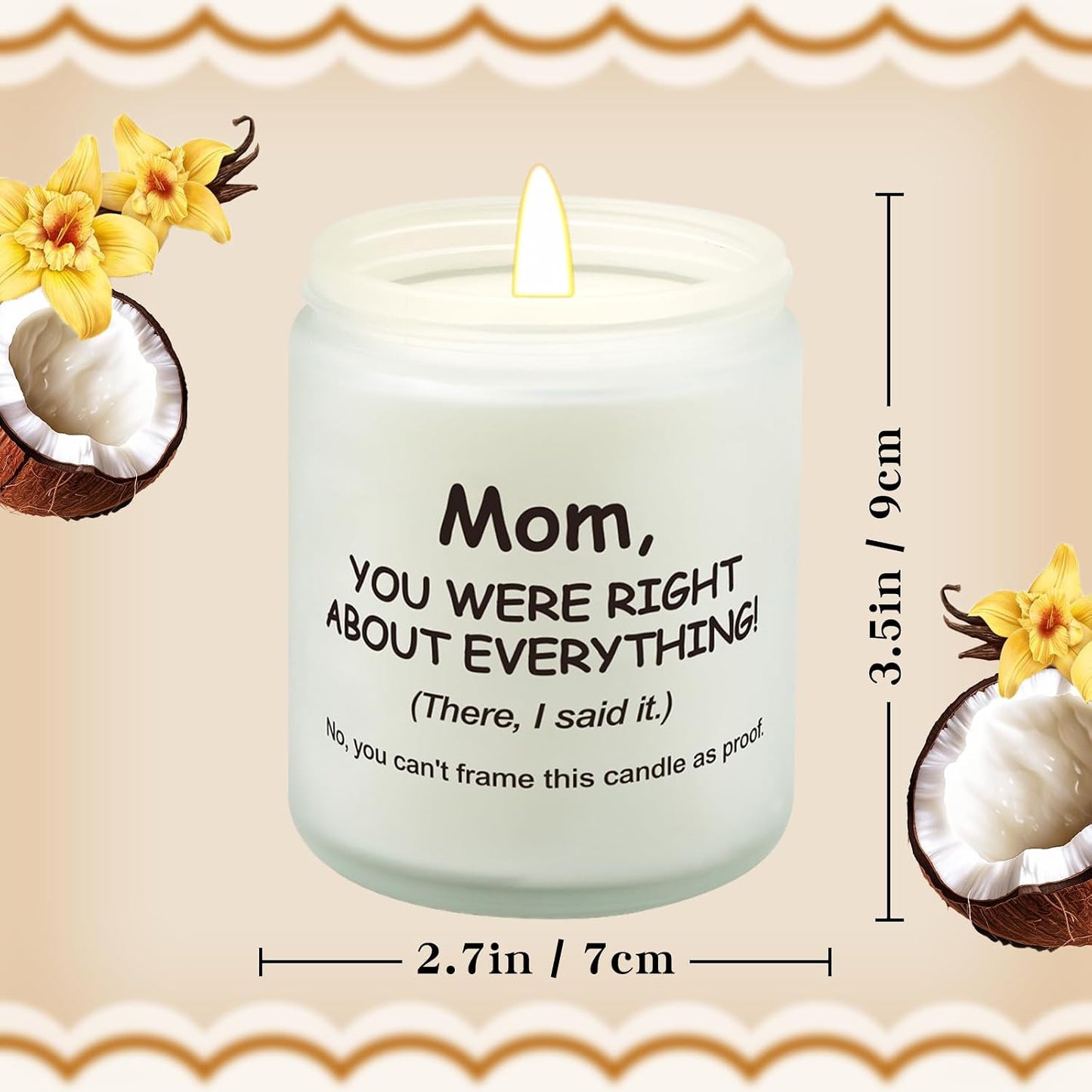 Lihome Mothers Day Gifts for Mom from Daughter Son, Funny Mother's Day, Birthday, Thanksgiving, Christmas Gifts, Vanilla Coconut Candles