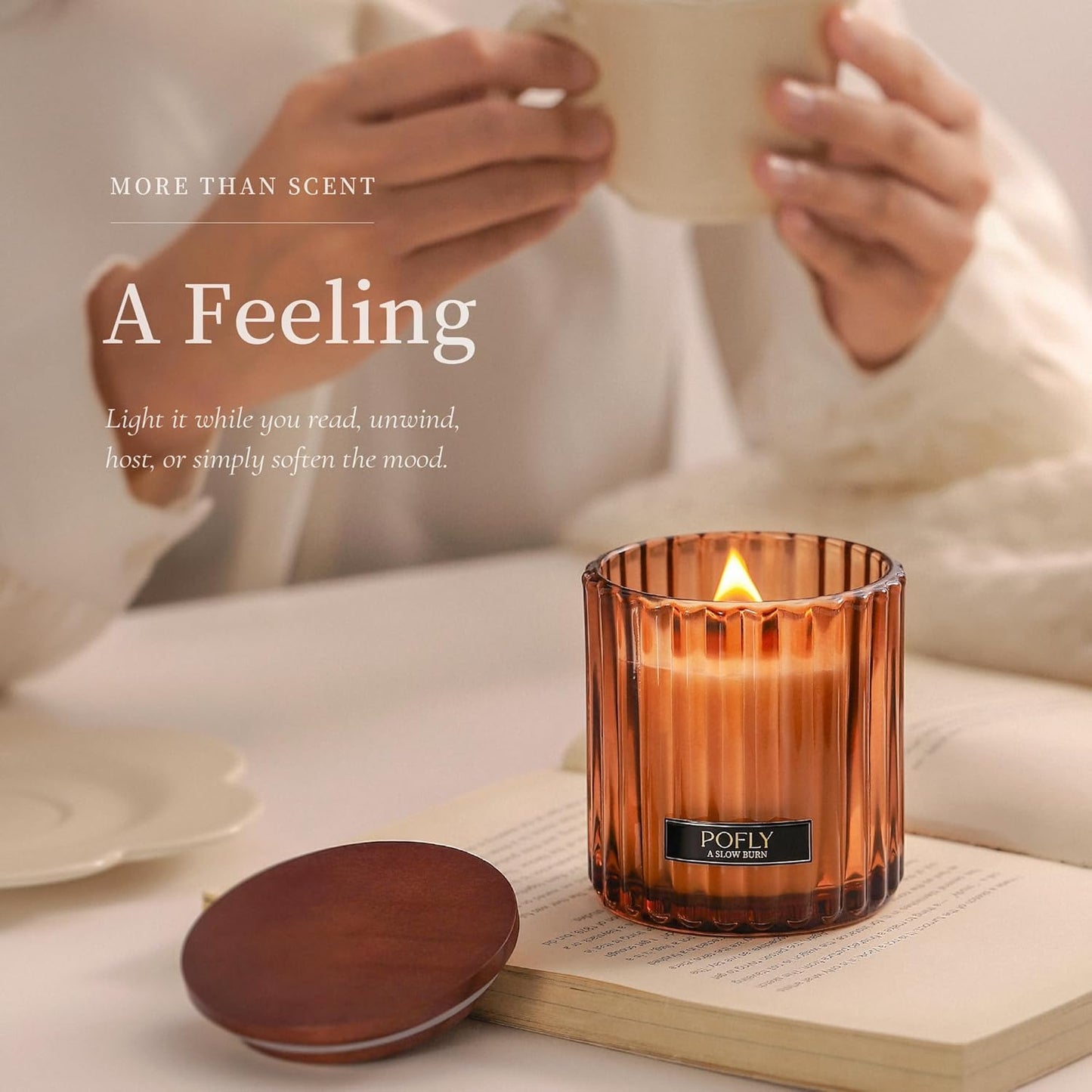 Roasted Coffee Scented Candle with Crackling Wood Wick, Hand Poured Soy Wax Candle, Long Lasting Aromatherapy Candle for Home, Candles for Men, 5.29 Oz