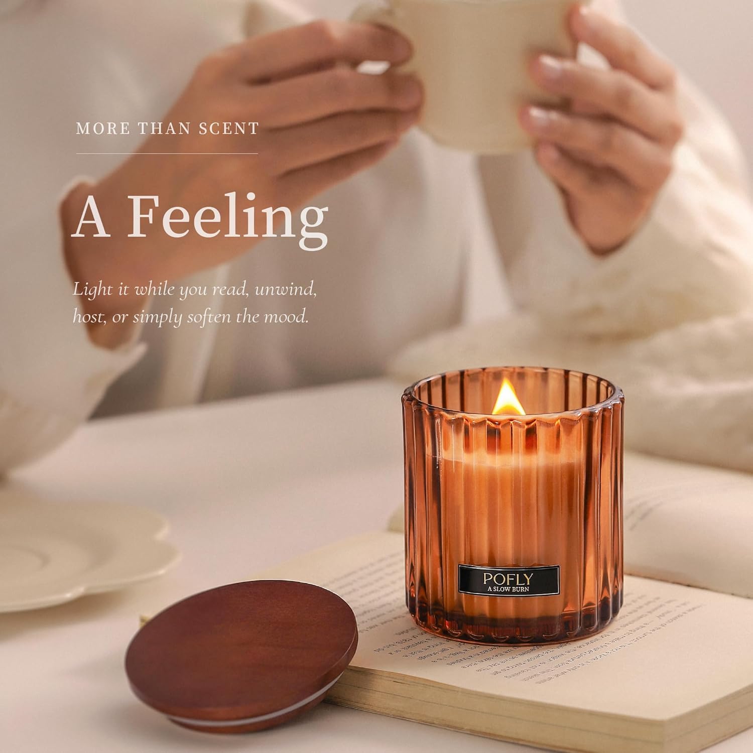 Roasted Coffee Scented Candle with Crackling Wood Wick, Hand Poured Soy Wax Candle, Long Lasting Aromatherapy Candle for Home, Candles for Men, 5.29 Oz
