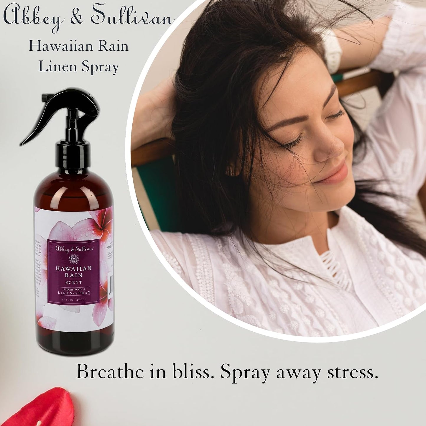 Abbey & Sullivan Linen Spray, Hawaiian Rain, Fabric Freshener and Fragrance Room Spray, Pack of 2, 16 oz