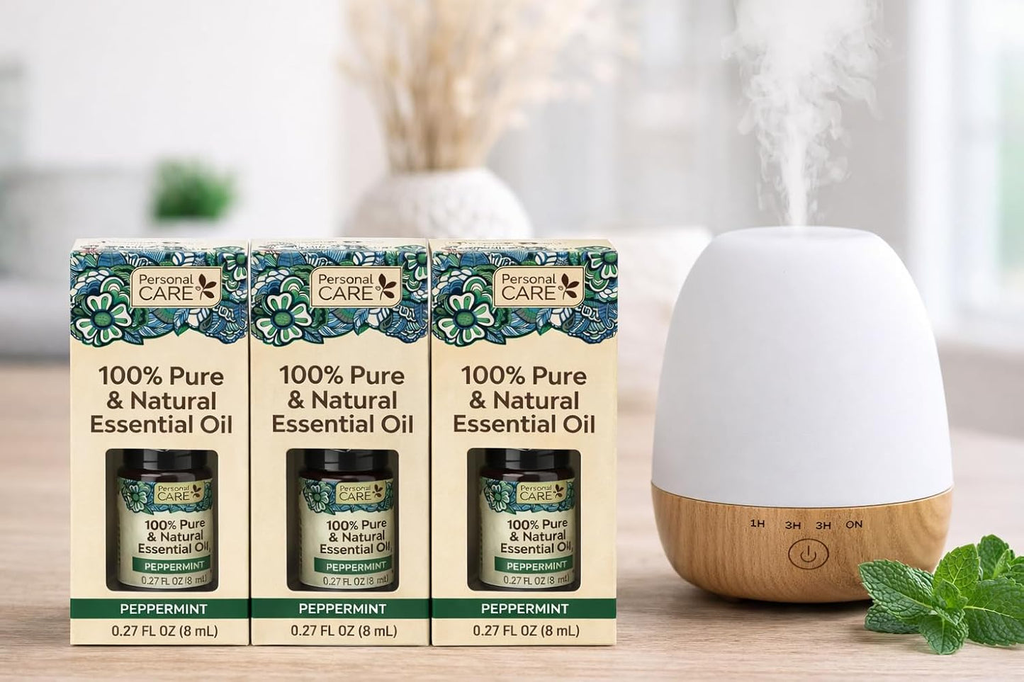 Personal Care Pure & Natural Essential Oil, Peppermint - 0.27 fl oz Pack of 3