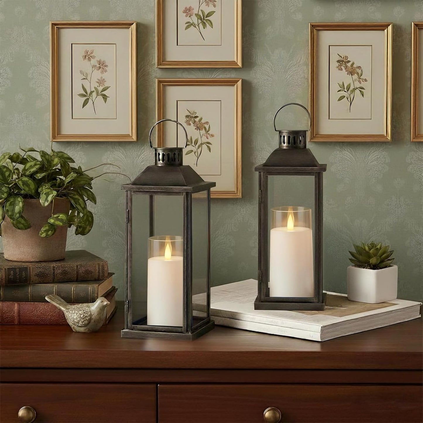 Raycare Flameless Electronic Pillar Candles with Remote Control and Timer- Battery Operated Realistic Flickering LED Fake Candle for Home, Wedding, Valentine's Day, Decor,White,Set of 2(3"x6"6")