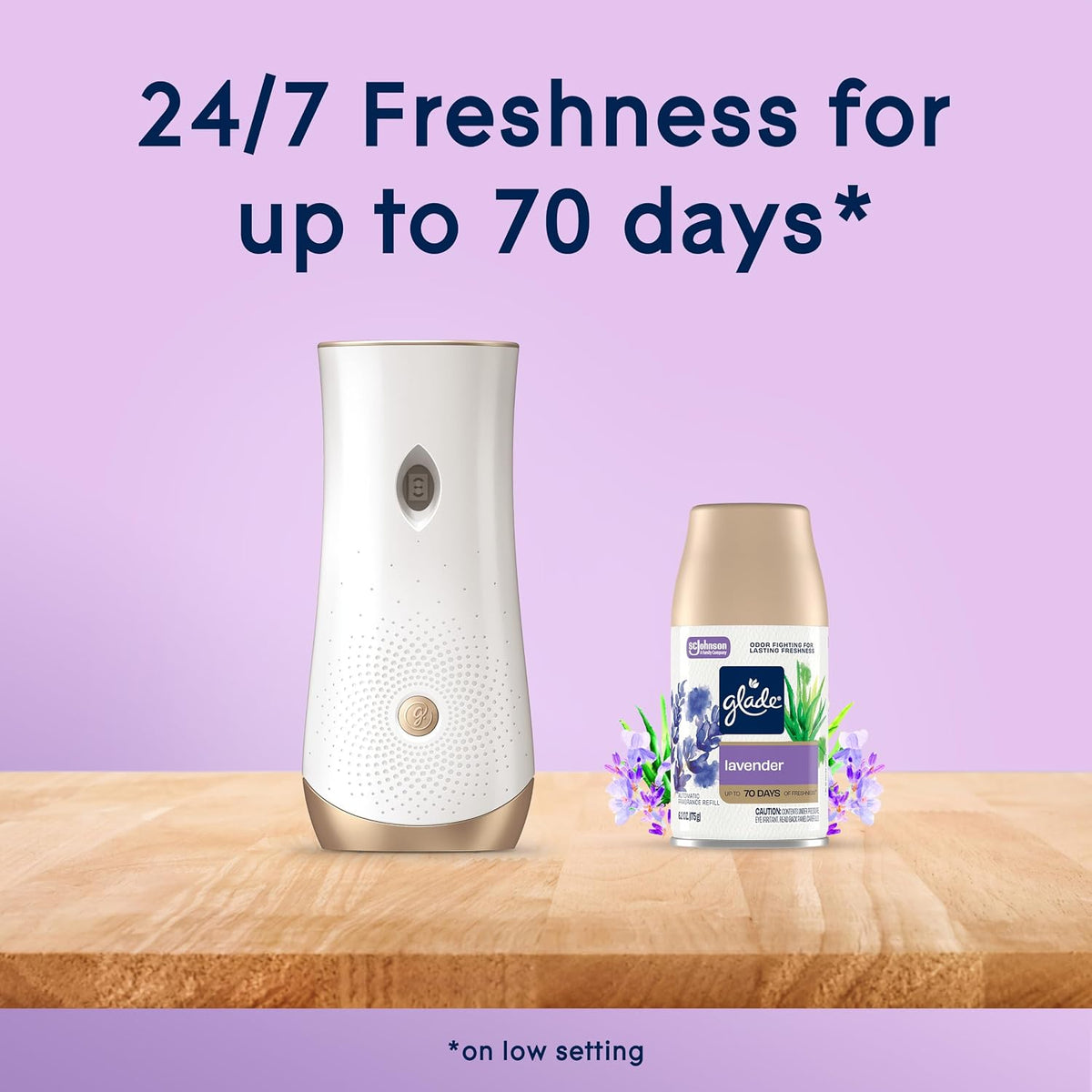 Glade Automatic Spray Refill, Air Freshener for Home and Bathroom, Tranquil Lavender &amp; Aloe, 6.2 Oz