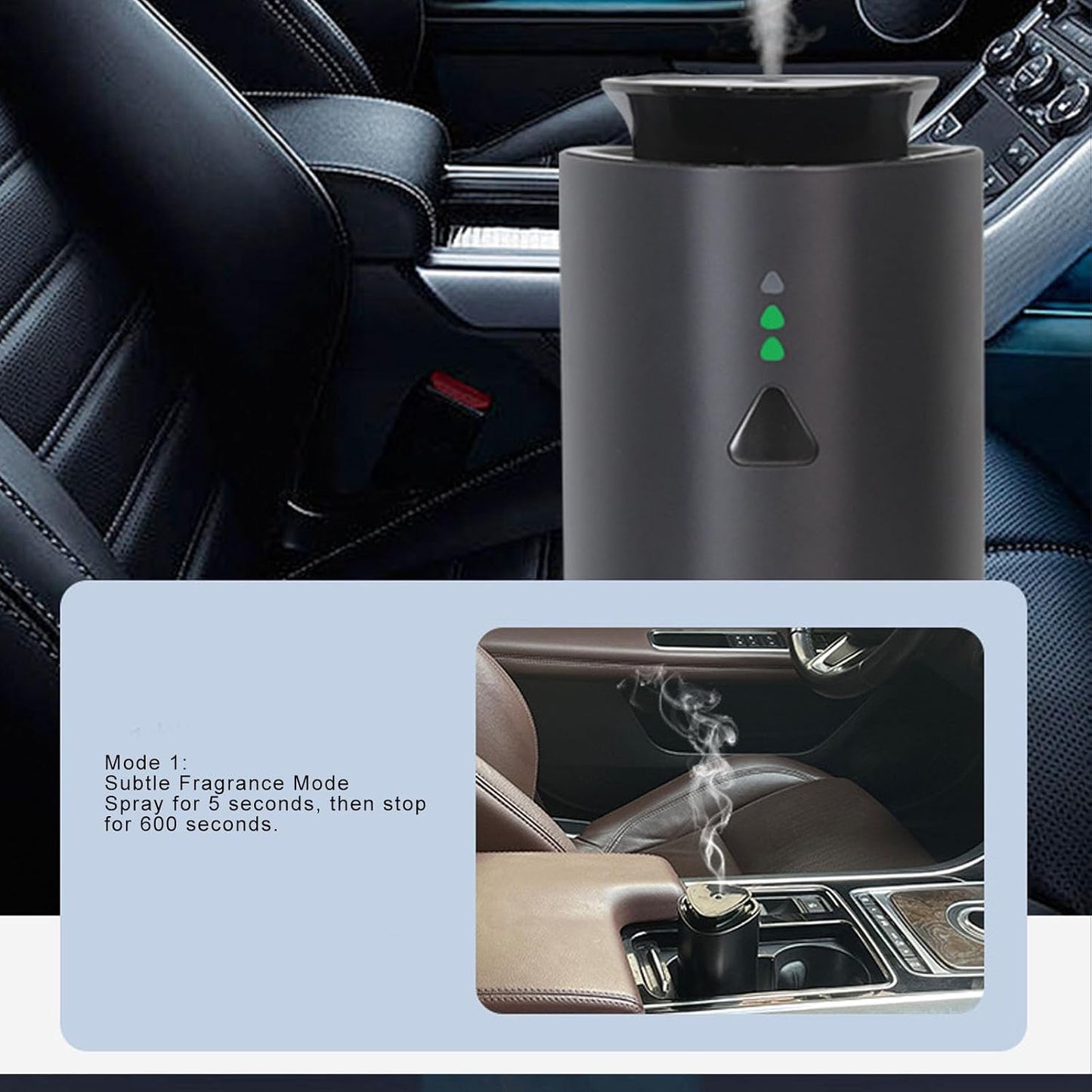 Waterless Car Diffuser for Essential Oils, Car Air Freshener Diffuser for Car Office Bedroom, 30m³, Aromatherapy Atomizing Diffuser