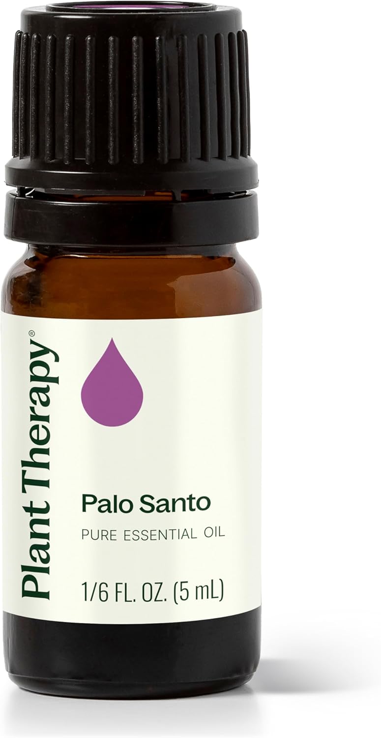 Plant Therapy Palo Santo Essential Oil 5 mL (1/6 oz), 100% Pure, Undiluted, Natural Calming Aromatherapy, Tension Headache, Pain Support
