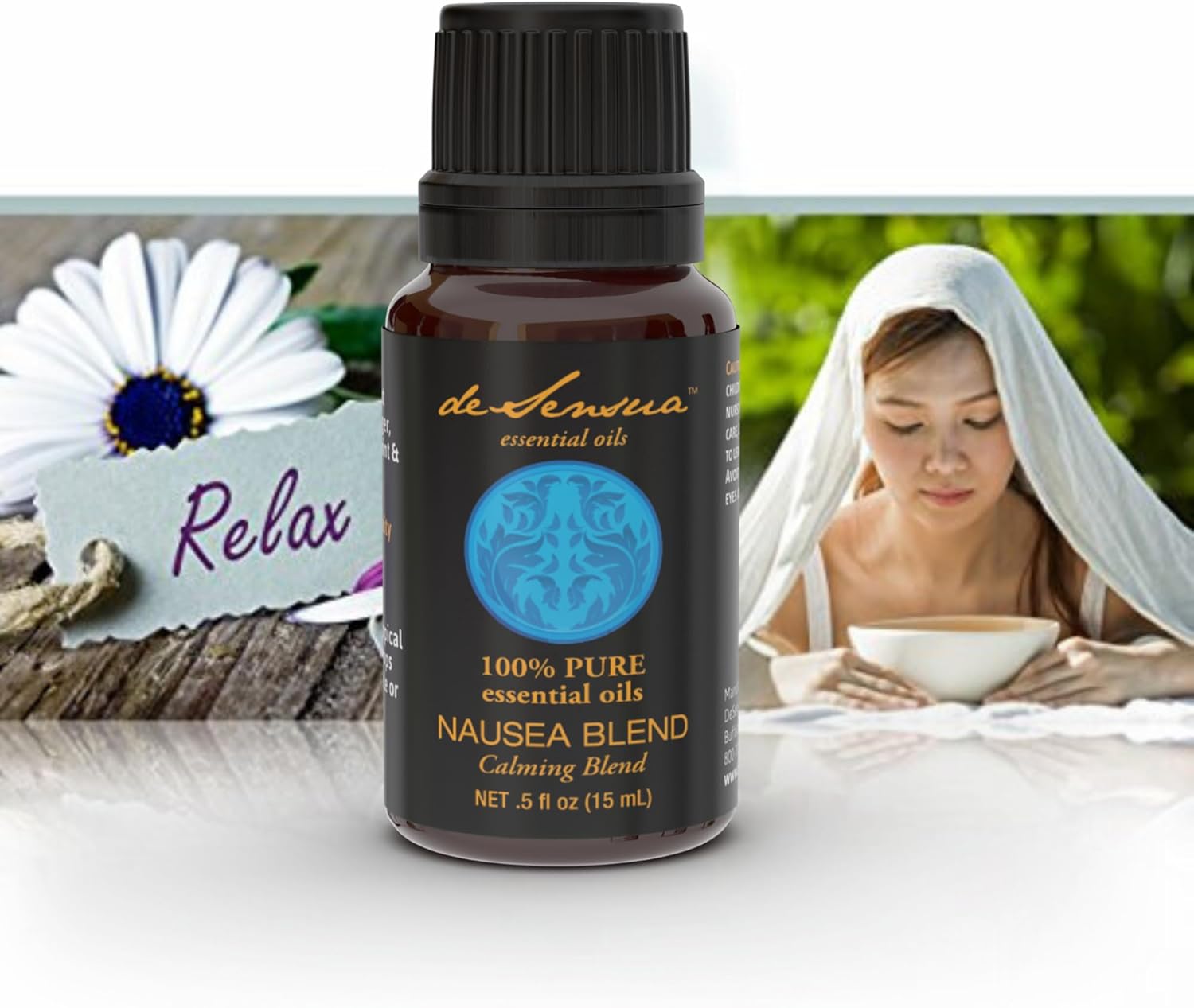 Nausea Relief Oil Synergy Blend for Motion Sickness, Gas, Bloating, 100% Pure Essential Oils Blends, Nausea Relief for Pregnant Women, Pure Essential Oils for Diffusers for Home 15 mL