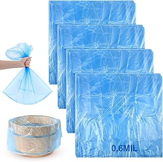 AmazingSpark 50 Pcs Blue Disposable Foot Bath Liners Heavy Duty Thickening Plastic Portable Foot Tub Liner Large Pedicure Spa Bags for Hotel Home Use 25.6 x 21.6 Inches