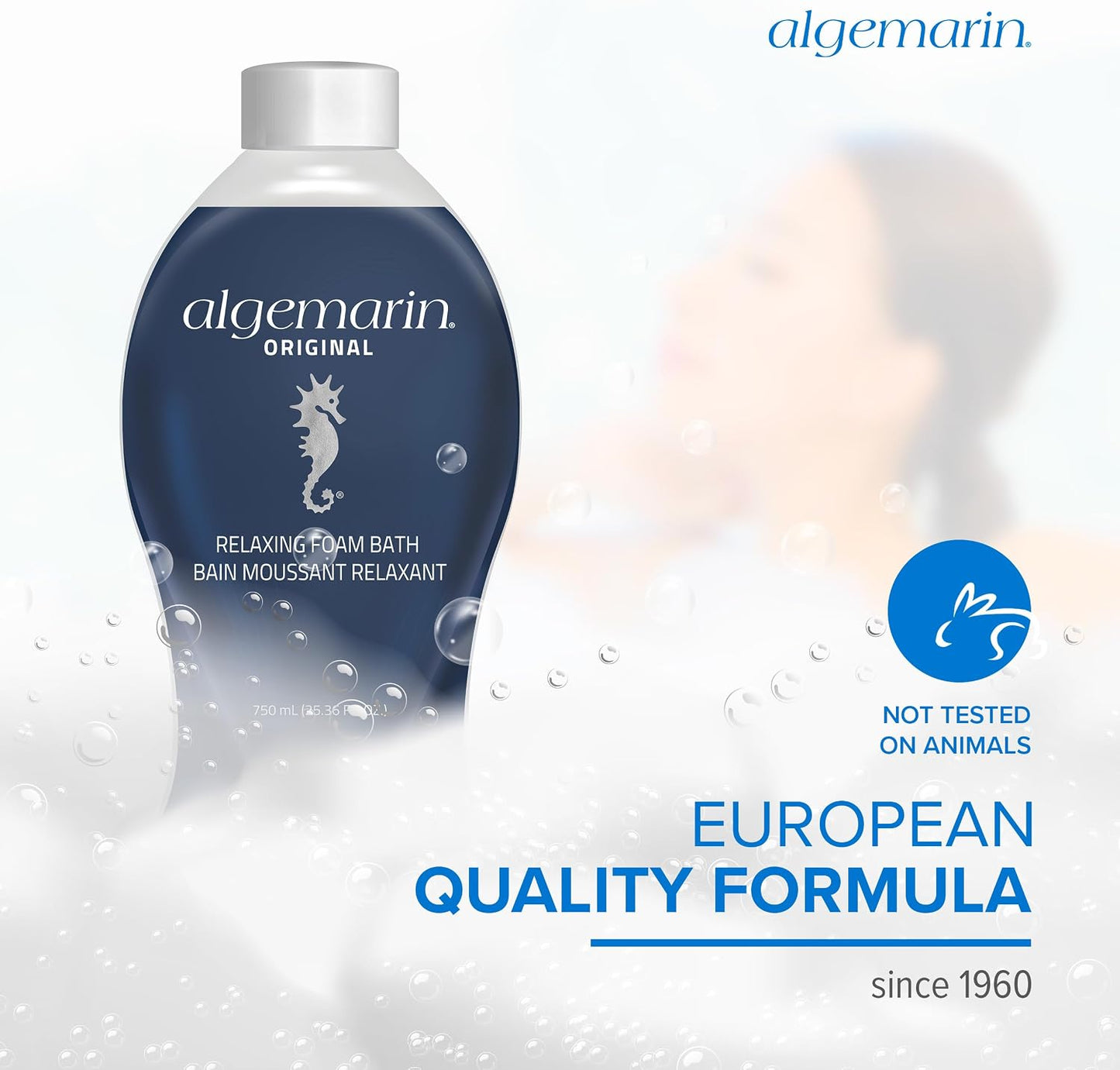 Algemarin Original Scent Foam Bath – European Sea Aromatherapy (1-Pack, 750 ml)