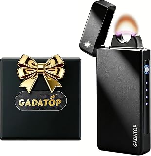 GADATOP Arc Plasma Flame Lighter USB Rechargeable Windproof Electric Lighter for Candle(Matte Black)