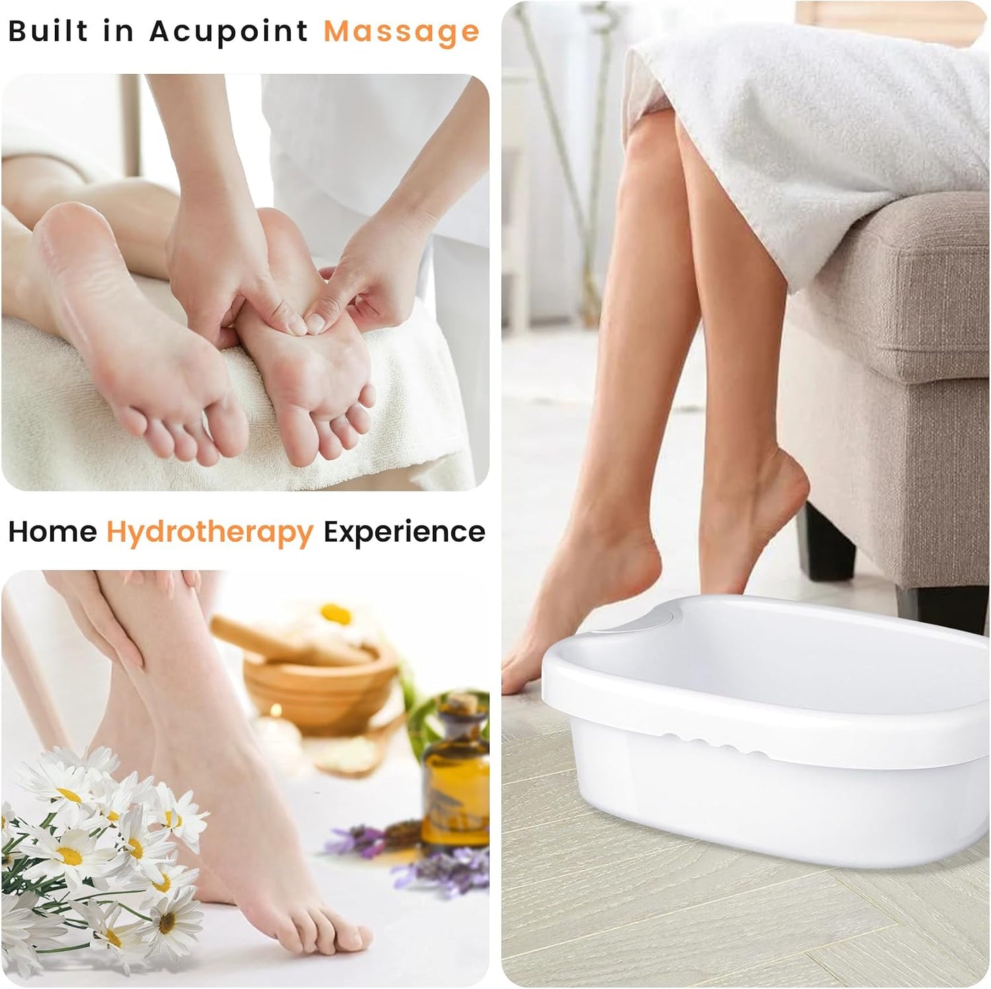 Ionic Bath Foot Basin for Detox Machine, Ionic Foot Bath Tub Basin, Feet Bucket with 100 Liners for Home Use