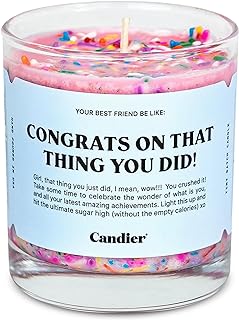 Congrats Scented Candle, Natural Soy Candle with Strawberry Jam & Vanilla Cake Notes, Aromatherapy for Relaxation, Unique Candles Gifts for Women, 60-Hour Burn Time - Candier by Ryan Porter