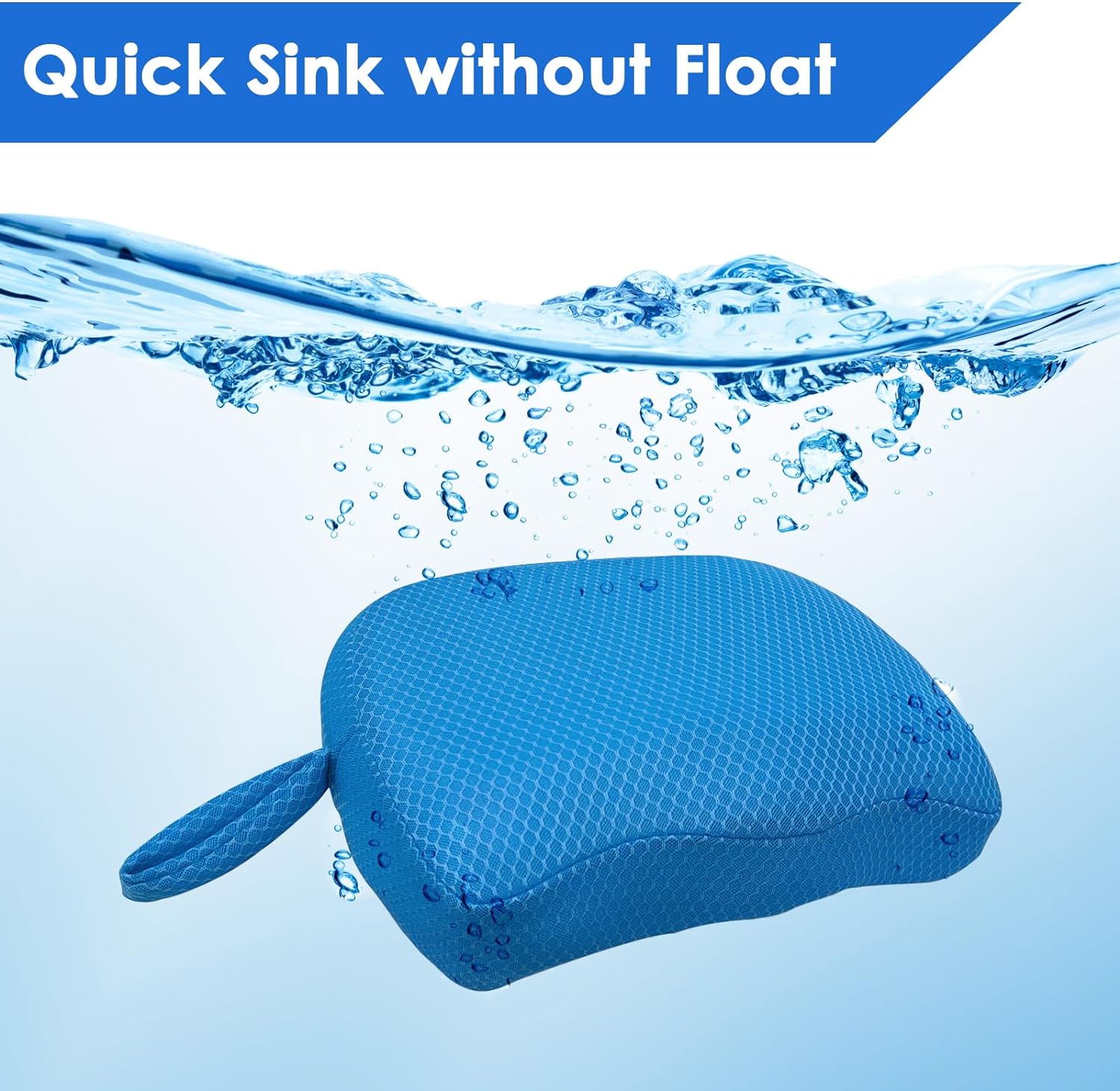 Hot Tub Booster Seat for Adults, 5 Inch Thick Supportive Cushion with Non-Slip Bottom, Weighted for Quick Sink Without Float, Spa Booster Seat for Hot Tub (Including Inflatable), Pool, Bathtub