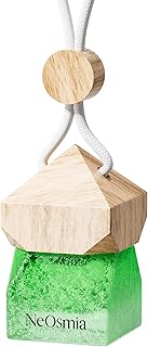 Car Diffuser Hanging- Crackle Glass Air Freshener& Natural Cork, 6 Scents Essential Oil Car Air Freshener, Long Lasting Aesthetic Car Decor Hanging Accessorie(Peppermint Eucalyptus)