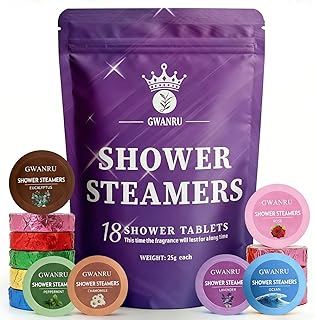 Shower Steamers Aromatherapy 18 Pack, Shower Bombs Gift Set for Women & Men, Essential Oil Shower Steamer with Lavender, Eucalyptus, Mint, Rose, Ocean & Chamomile