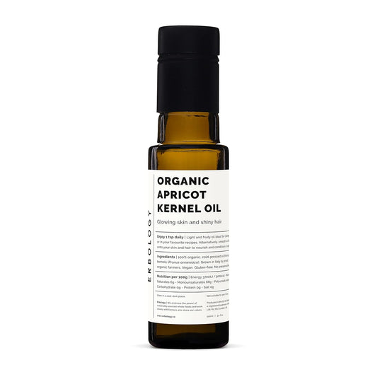 100% Organic Apricot Kernel Oil 100ml - Cold-Pressed - - Skin Health and Gut Health - Straight from Farm in Italy - Non-GMO