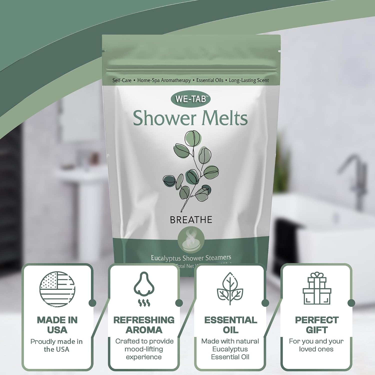 Shower Steamers 10-pk with Essential Oil Aromatherapy to Breathe Clear, Long Lasting Eucalyptus Scent, for Relaxation, Stress & Sinus Relief and Self Care. Great for Flu & Cold Season.