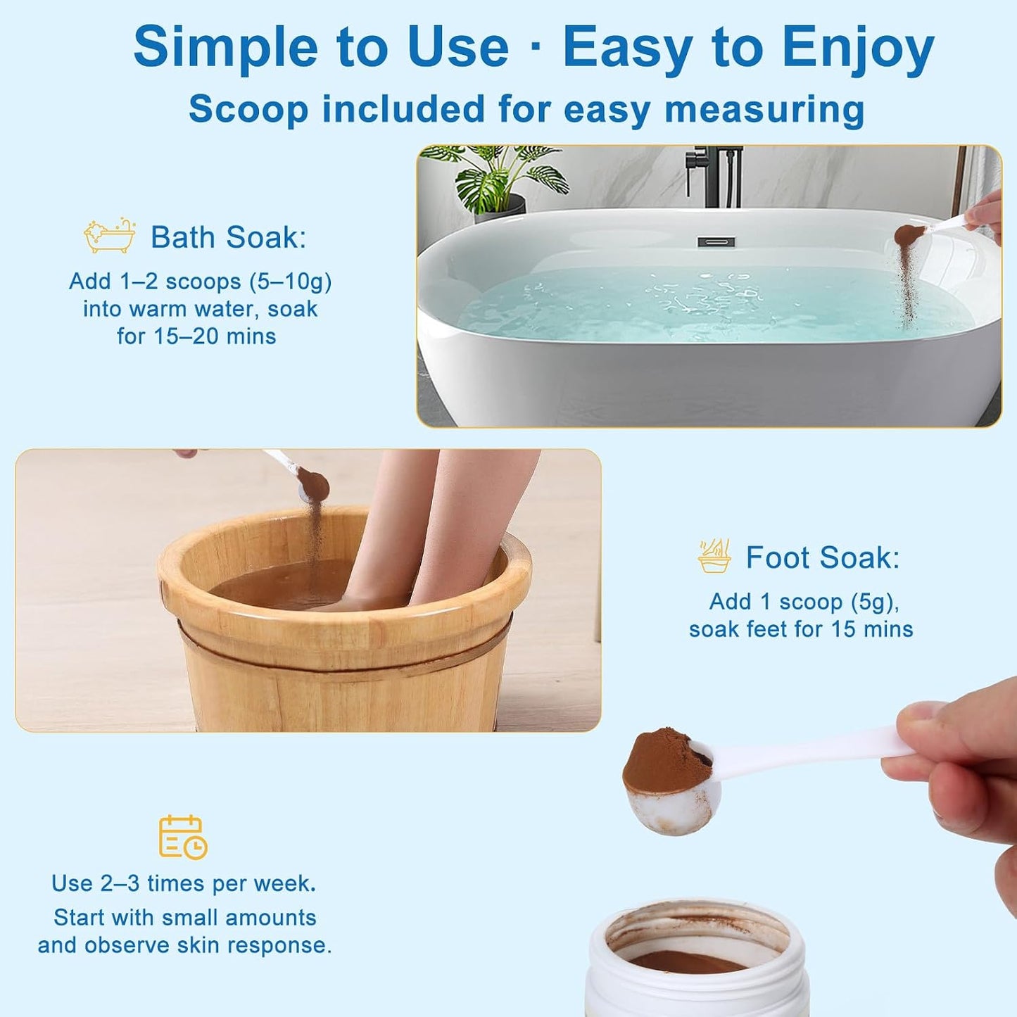 Fulvic Acid Detox Bath Soak Powder, Foot Soak for Tired Feet, Natural Mineral Bath Soak for Body & Feet, Fast Dissolving, Gentle on Skin, Vegan Bath Powder for Relaxation, 4oz(113g)