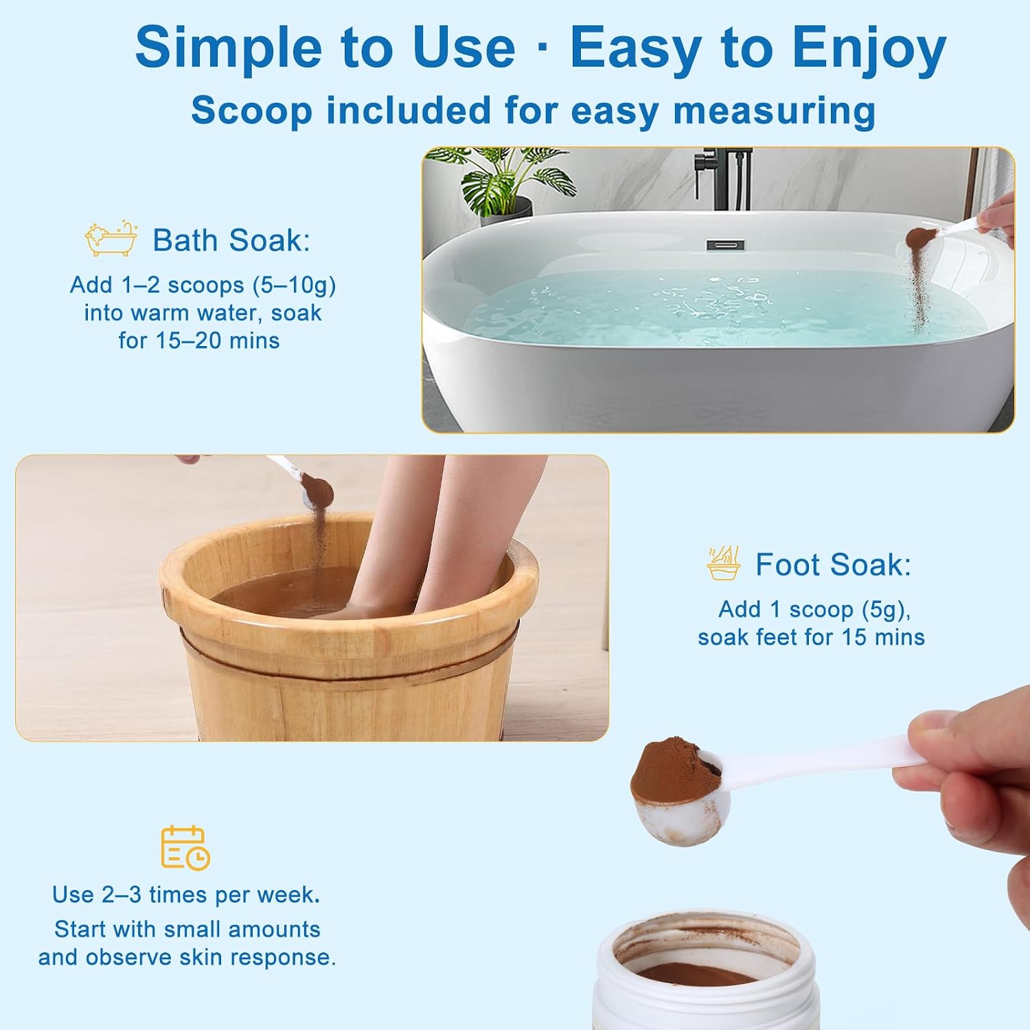 Fulvic Acid Detox Bath Soak Powder, Foot Soak for Tired Feet, Natural Mineral Bath Soak for Body & Feet, Fast Dissolving, Gentle on Skin, Vegan Bath Powder for Relaxation, 4oz(113g)