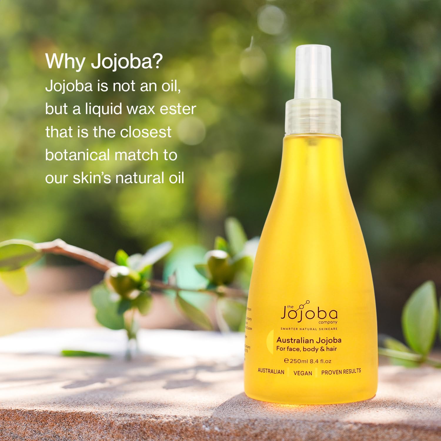 Jojoba 100% Pure Australian Oil 250ml – Cold-Pressed Natural Oil for Face, Hair & Body – Lightweight, Non-Greasy, Hypoallergenic Moisturizer – Sustainably Grown & Bottled in Australia (250ml)