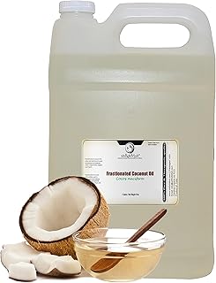 uhRohMuh Premium Fractionated Coconut Oil, Lightweight Emollient Hydrating Moisturizer for Skin, 100% Pure, Unscented for Hair & Skin, Expeller Pressed Carrier Oil(Net Wt: 3.7kg/8.2lb