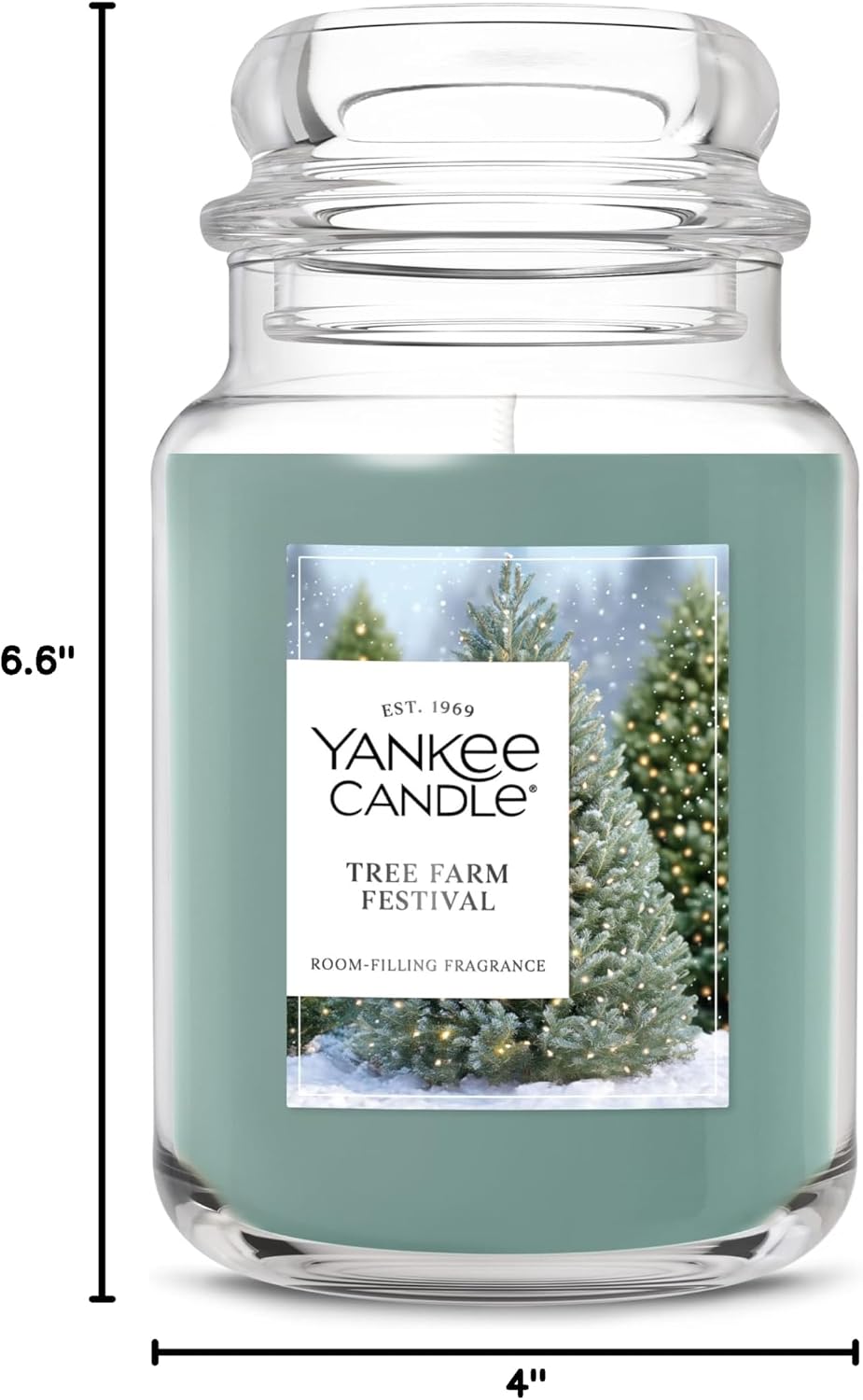 Yankee Candle Tree Farm Festival, Christmas Scented Candle, 22oz Large Jar with up to 150 Hour Burn Time, Giftable