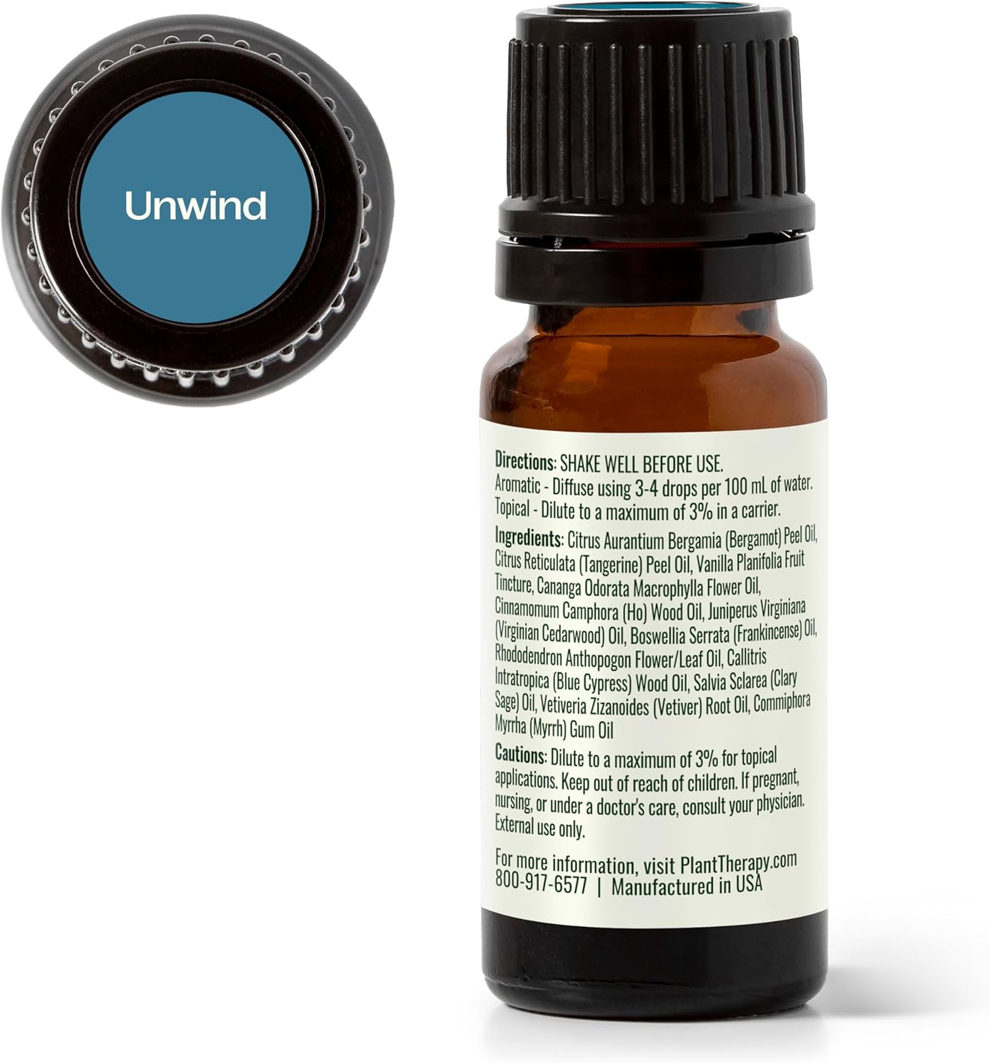 Plant Therapy Unwind Essential Oil Blend 10 mL (1/3 oz) 100% Pure, Undiluted, Natural Aromatherapy