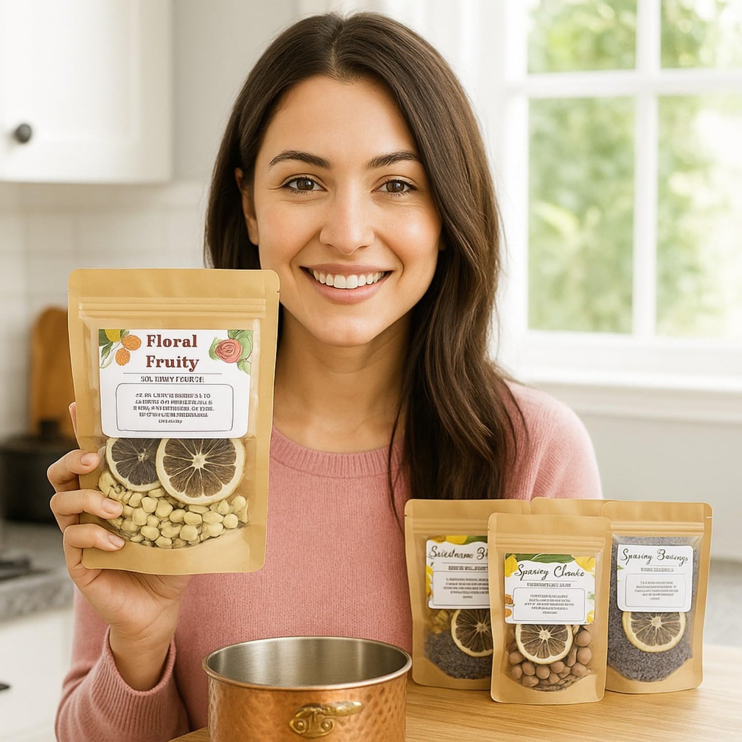 Siifert 4 Set Potpourri Bags Stovetop Simmer Pot Simmering Mix Potpourri Instruction and Sticker Floral Fruity Cinnamon Natural Air Freshener Sachet for Holiday Relaxing Housewarming Hostess Gift
