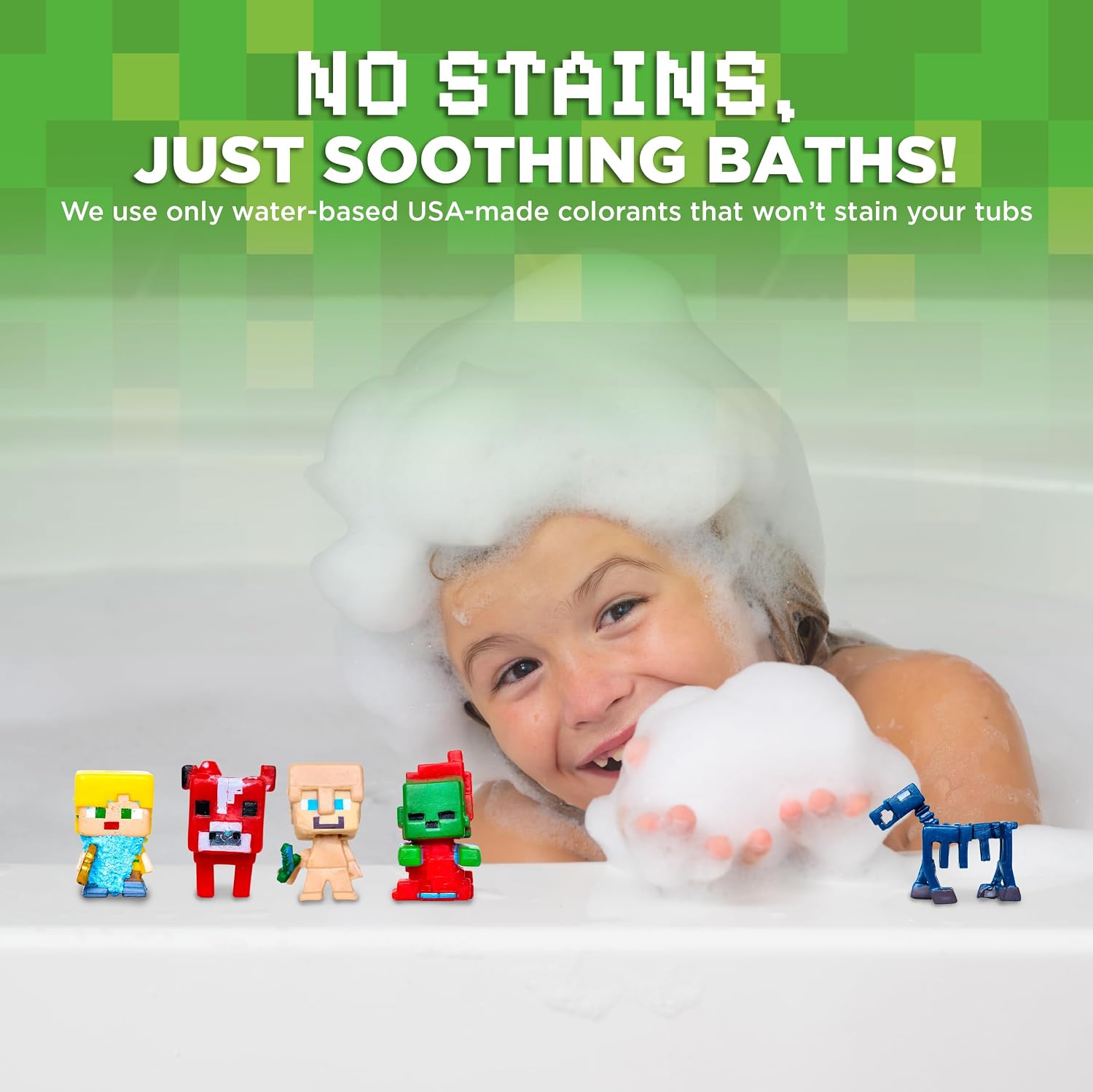 TNT Creeper Bath Bombs for Kids with Surprise Toys Inside (6 Pack) – Large Fizzy Bubble Mine Bomb - Easter Basket Stuffers for Boys, Fruity Scent, Skin-Safe, USA Made by Two Sisters