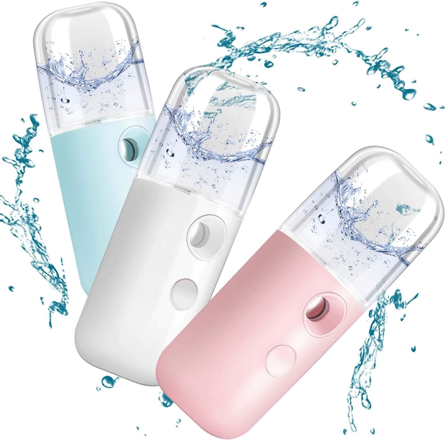 GIVERARE Nano Facial Steamer, Handy Mini Mister, USB Rechargeable Mist Sprayer, 30ml Visual Water Tank Moisturizing&Hydrating for Face, Daily Makeup, Skin Care, Eyelash Extensions-Blue