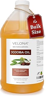 velona Jojoba Oil Bulk - 1 Gallon / 128 Fl Oz - Pure Cold Pressed Golden for Hair, Skin, Face & Body – Unrefined & Hexane Free