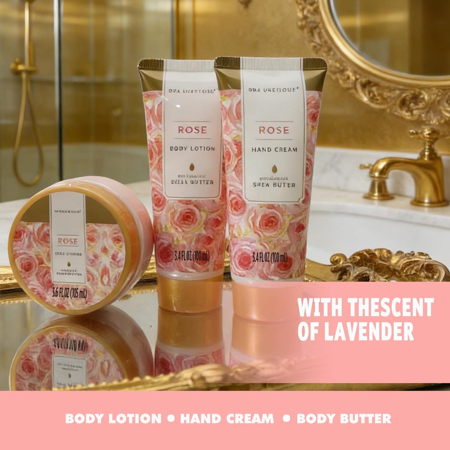 spa luxetique Spa Gift Baskets for Women - 10PCS Rose Bath Sets for Her Birthday,Mother's Day Gifts for Women,Mother,Wife,Girlfriend