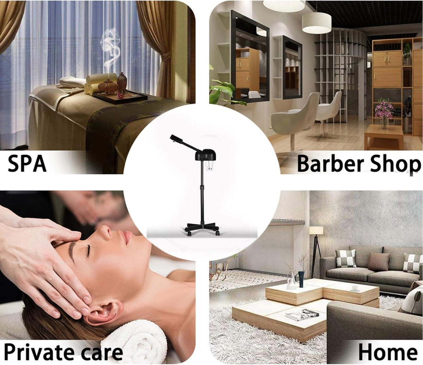 Professional Facial Steamer with Hot Mist, Face Steamer Machine for Esthetician, Home Salon Spa Facial Cleaning (Black)