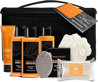 Gift Baskets for Men Bath Set Citrus Scented Mens Gift Sets with Face Wash, Shower Gel, Body Lotion, Bubble Bath, Loofah, Birthday Gift for Men, Christmas Gift for Men, Father's Day Gifts