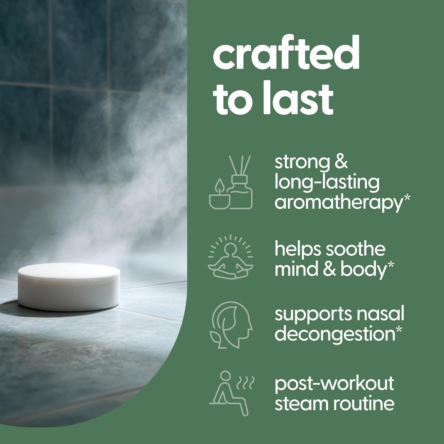 Eucalyptus Aromatherapy Shower Steamers – Supports Sinus Relief, Relaxation, Sleep, and Post-Workout Recovery – 14 Individually Wrapped Essential Oil Tablets by M3