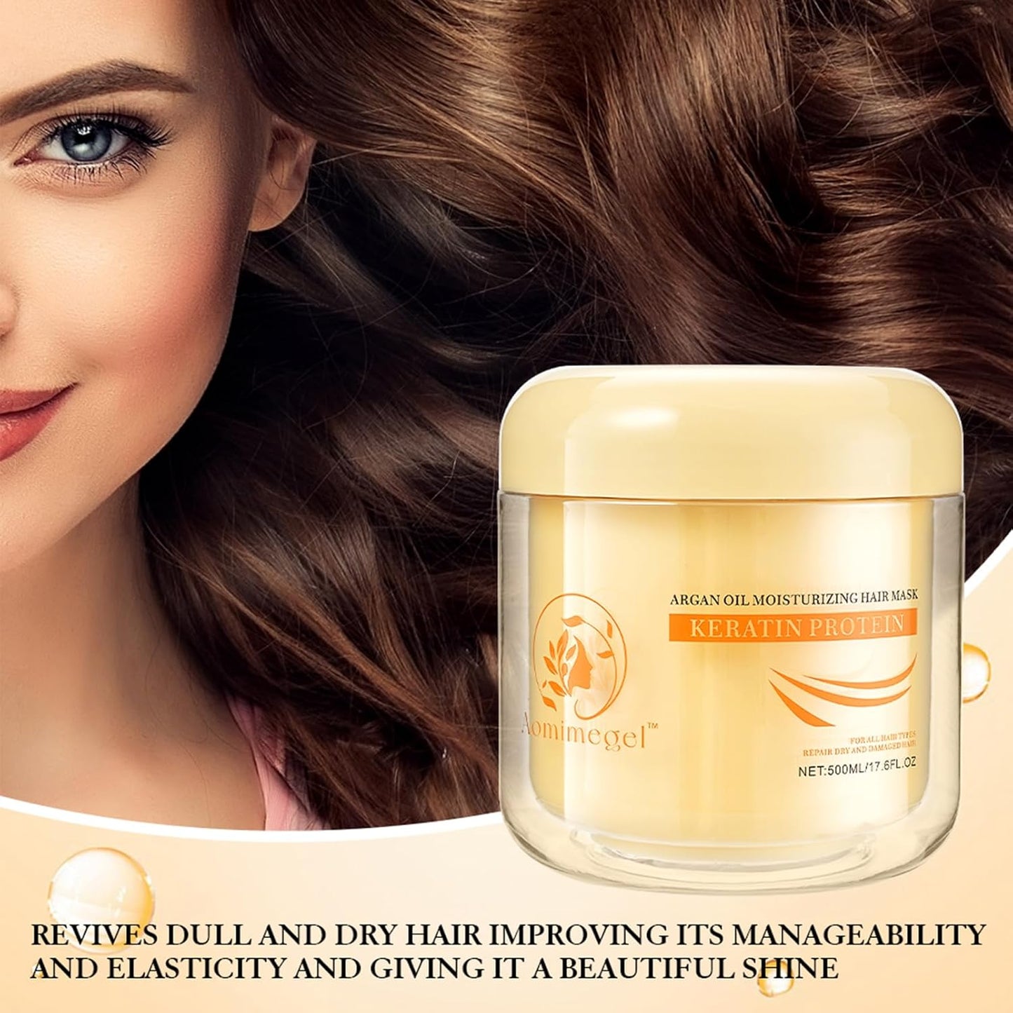 Collagen Hair Mask,Deep Repair Conditioning Argan Oil Hair Mask for Damaged Hair Treatment, Deep Conditioner Hydrating Hair Masque for All Hair Types 16.9 oz 500ml