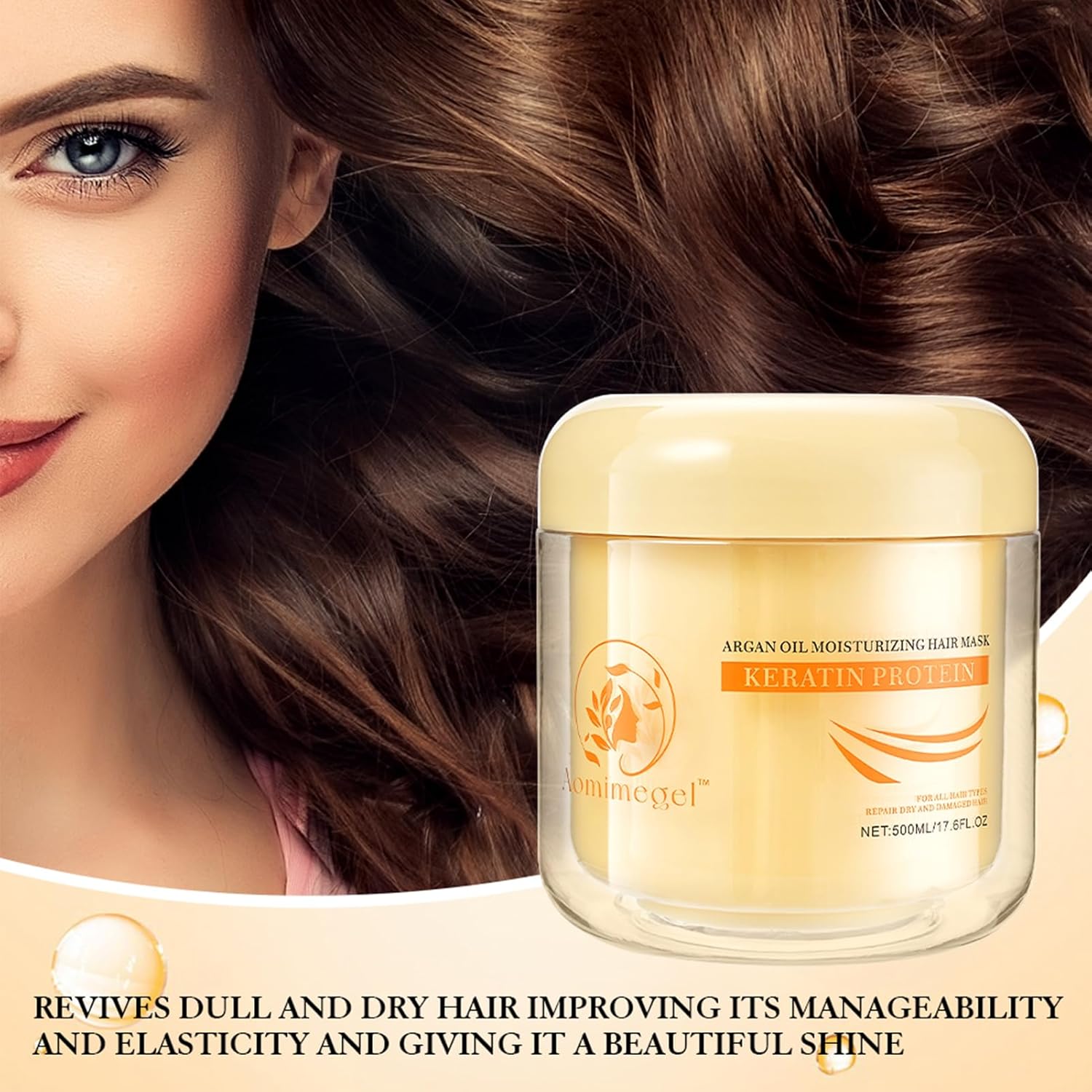 Collagen Hair Mask,Deep Repair Conditioning Argan Oil Hair Mask for Damaged Hair Treatment, Deep Conditioner Hydrating Hair Masque for All Hair Types 16.9 oz 500ml