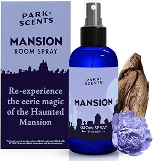 Park Scents Mansion Fragrance Room Spray – Theme Park Scented Air Freshener Spray with Peony, Violet, Plum, Leather, Patchouli, Aged Wood, Amber, Musk, Vanilla – Friend Birthday Gifts for Women (4oz)